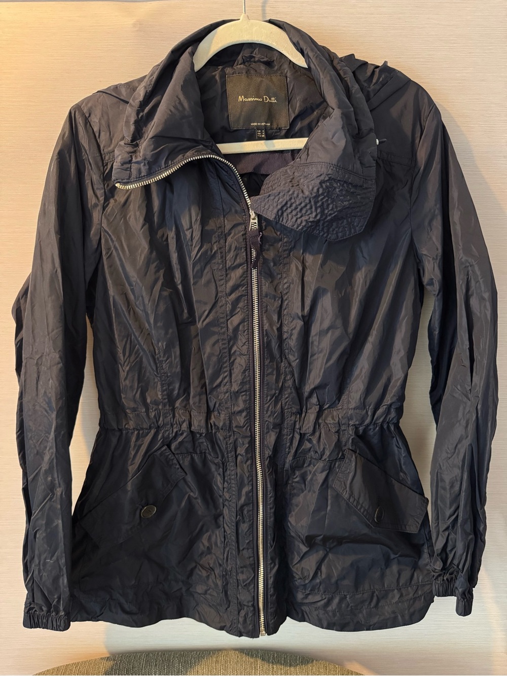 Massimo Dutti Women's Dark Navy Hooded Utility Jacket - Picture 2 of 11